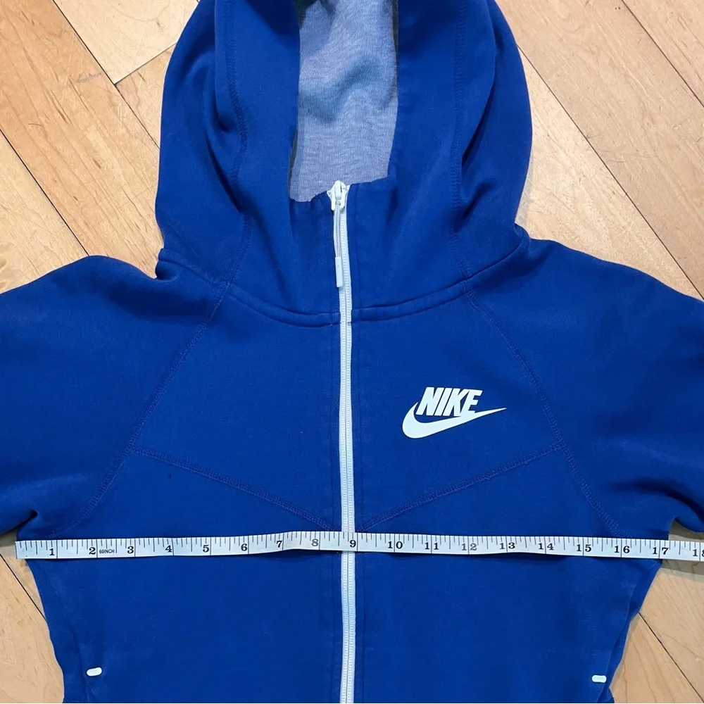 Nike Blue Full-Zip Hooded Jacket with White Logo